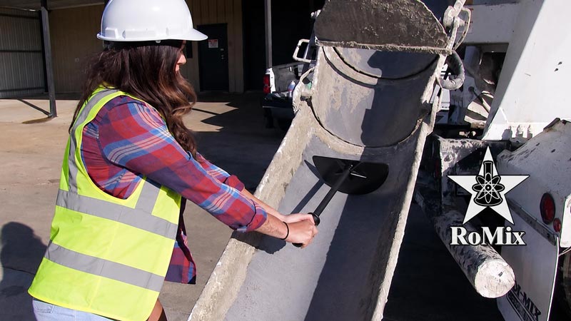 RoMix Chute Scraper Paddles for removing hardened concrete from ready-mix truck chutes