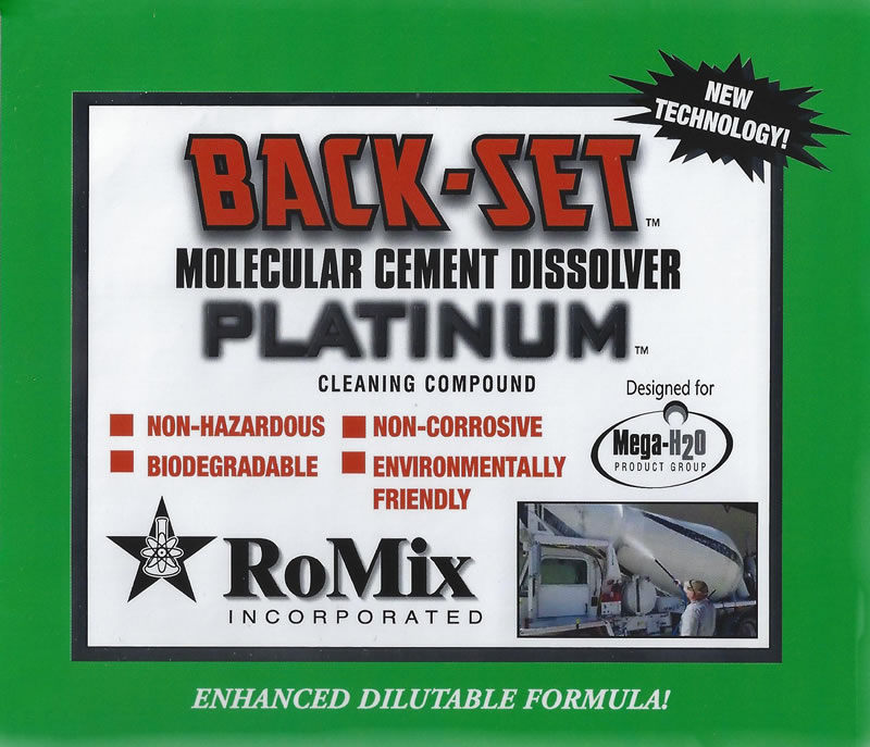 RoMix Back-Set Platinum acid-free concrete remover product label