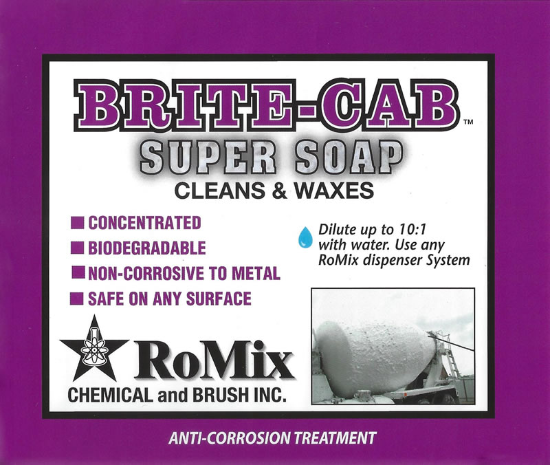 RoMix Brite-Cab Super Soap fleet wash product label